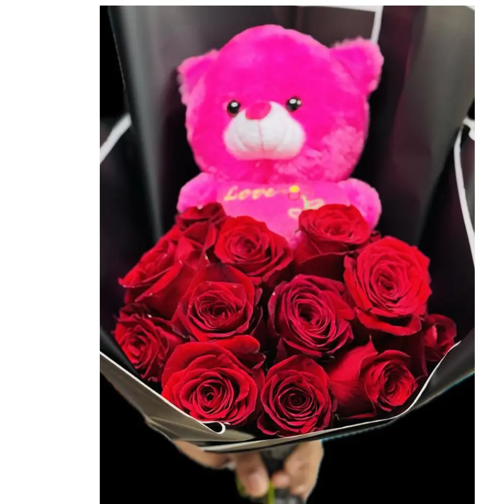 Cuddle Me Crimson (12 roses)