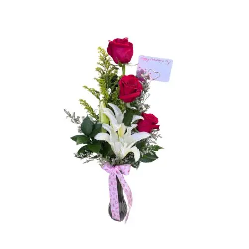 3 Roses & 1 Lily 