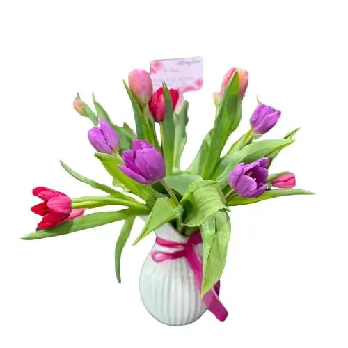 10 Tulips W Greenery