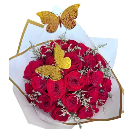 A Touch of Gold Love (25 roses)